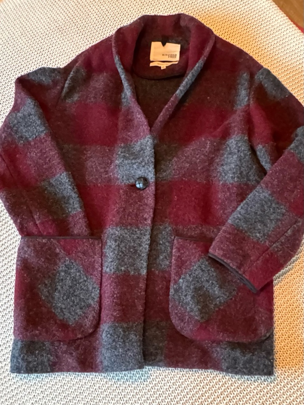 Aritzia Wilfred Free Wool Blend Plaid Jacket Size S
